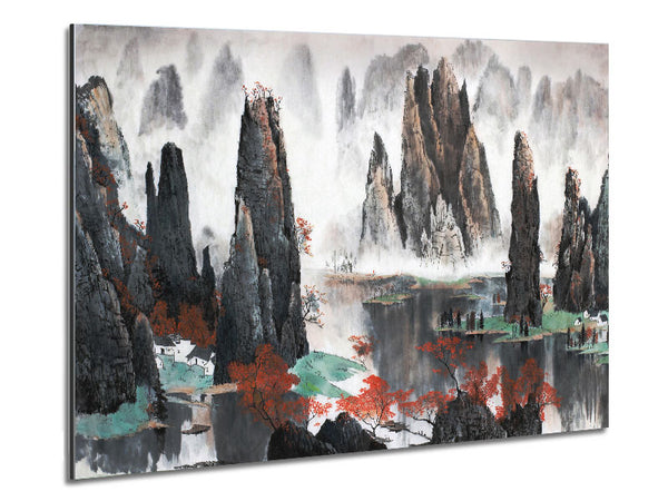 Tall Rock Structures In The Valley Metal Print