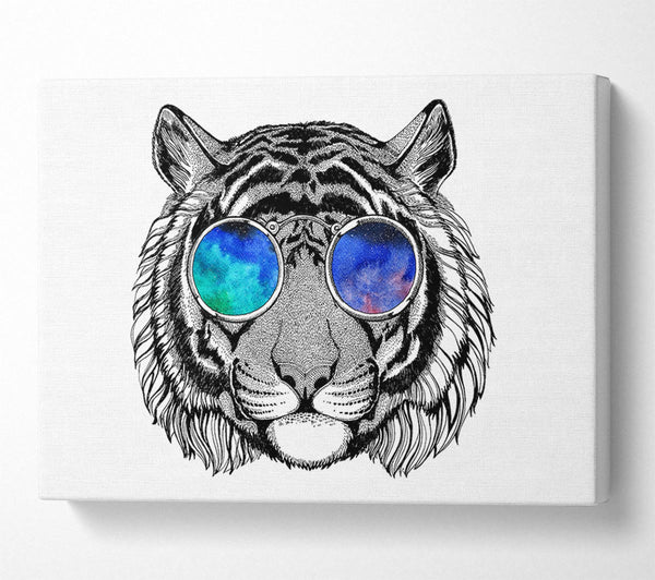  A Canvas Print of Glasses On A Tiger Hipster Canvas Art