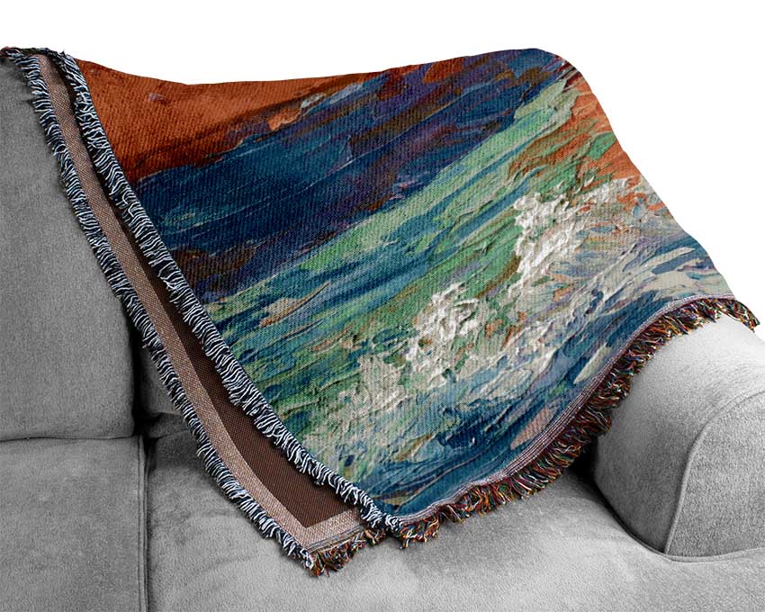 Stunning Sunset Explosion Woven Blanket