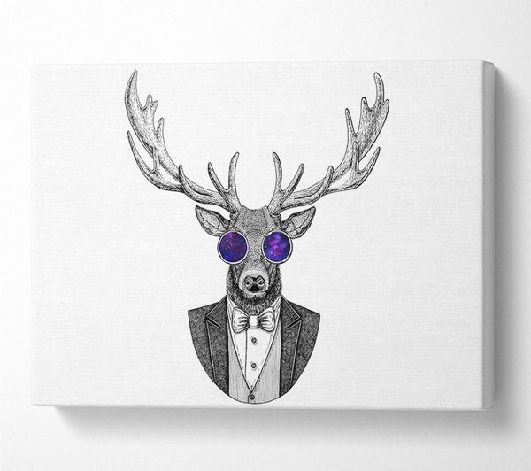  A Canvas Print of Glasses Deer Canvas Print