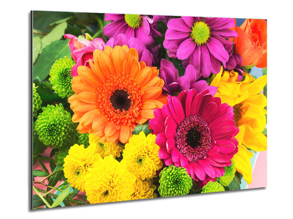 Gerbera Flower Mix Metal Print