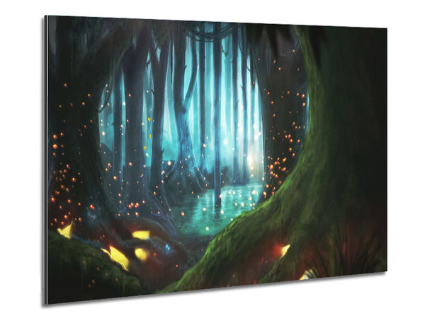 Magical Forest Orbs Metal Print