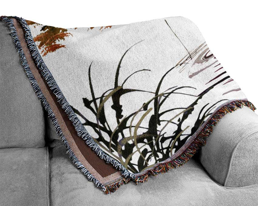 The Japanese Sun Fisherman Woven Blanket