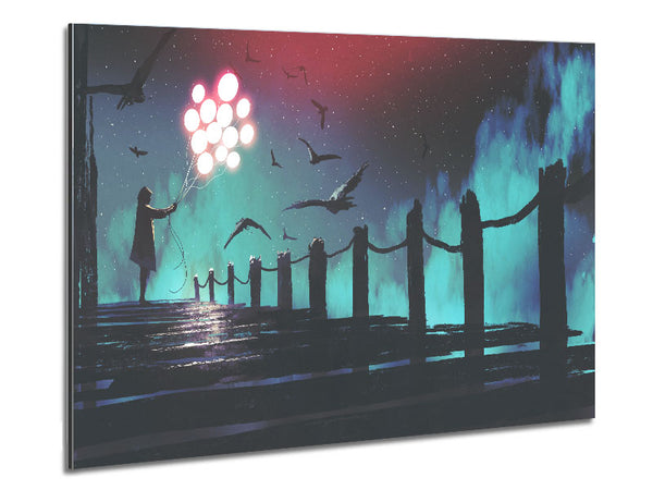 Light Up Balloon Pier Metal Print