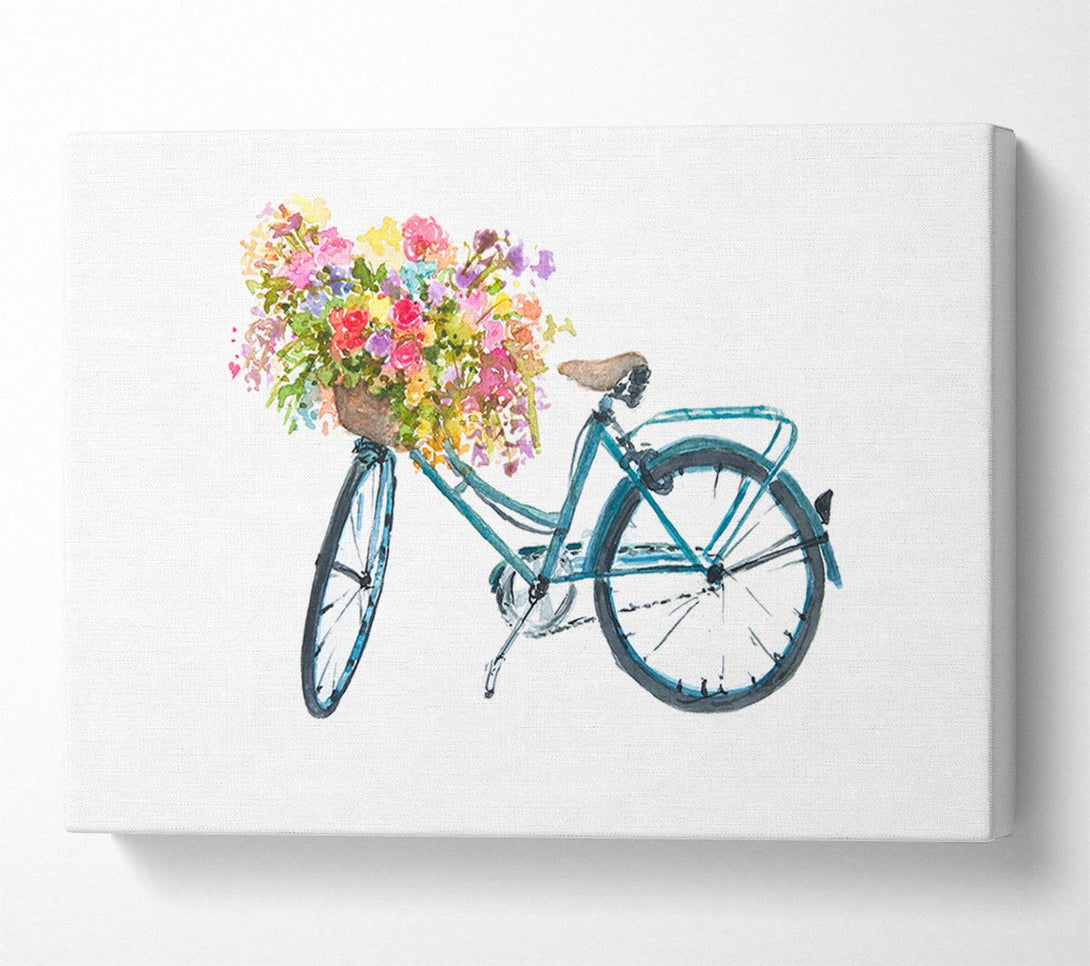  A Canvas Print of Flowers On A Bike Canvas Print