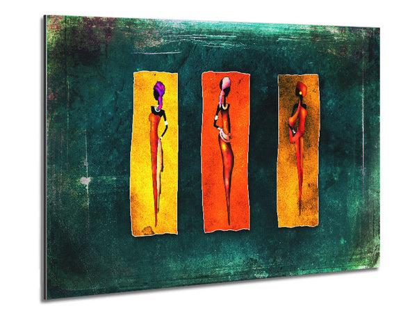 Three Traditional African Metal Print