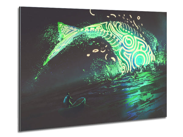 The Whale Jumping Out The Ocean Metal Print