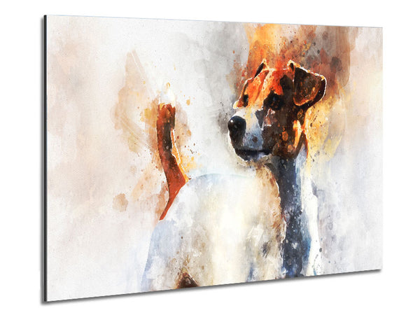 The Jack Russell Splatter Metal Print