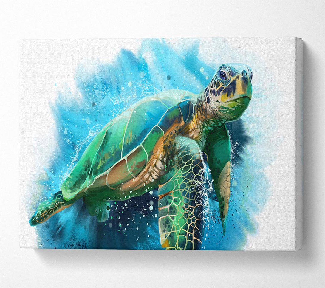  A Canvas Print of The Sea Turtle Watercolour Canvas Wall Art