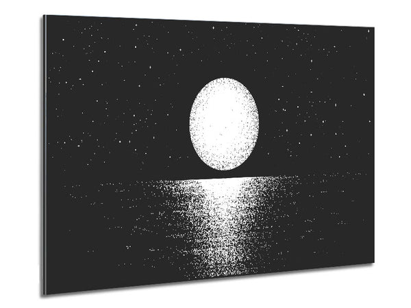Moonlight Over The Sea Metal Print