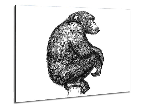 Chimpanzee Sitting Metal Print