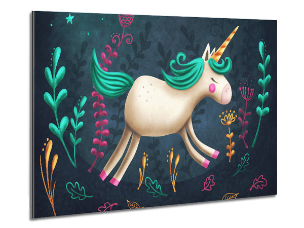 The Jumping Unicorn Metal Print