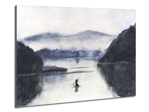 Rowing In The Valley Metal Print