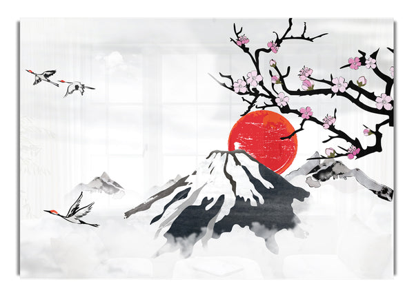 Red Japanese Sunset Branch
