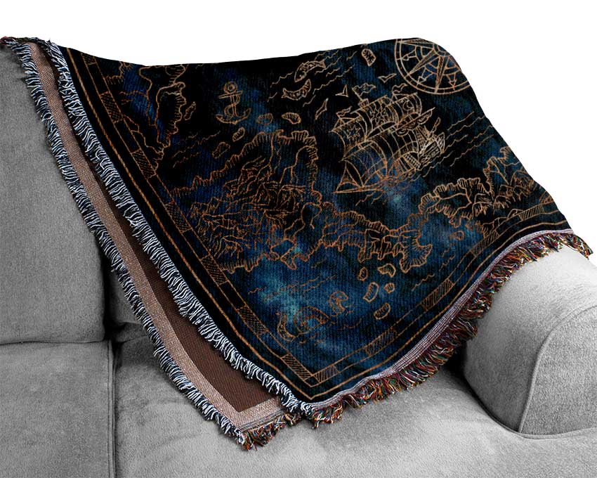 The Pirate Authentic Map Woven Blanket