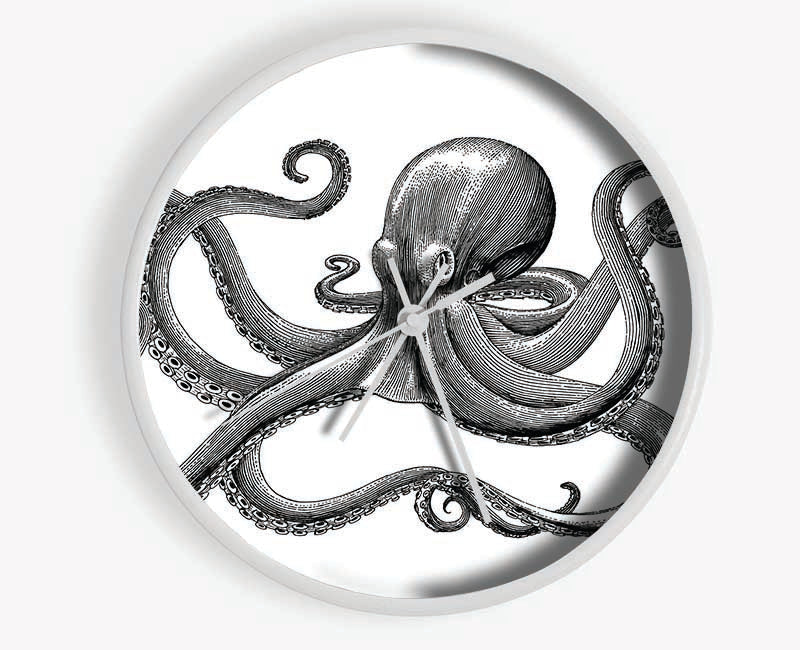 Octopus Illustration Clock - Wallart-Direct UK