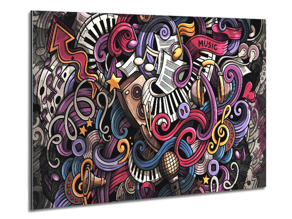 Abstract Patterns Of Music Metal Print