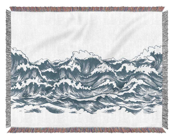 Rippled Ocean Crash Woven Blanket