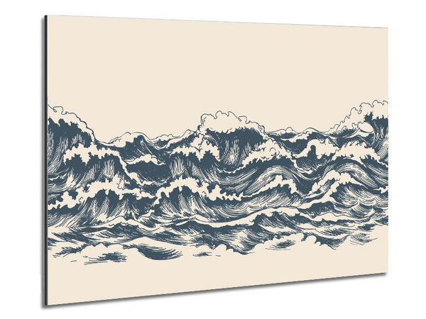 Rippled Ocean Crash Metal Print