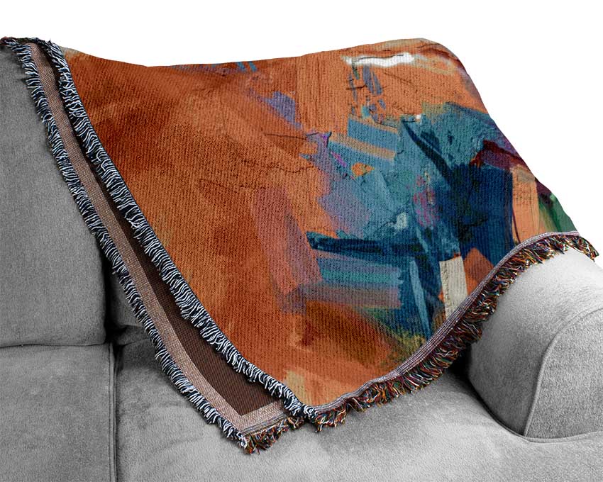 Colour Spill Flowers Woven Blanket