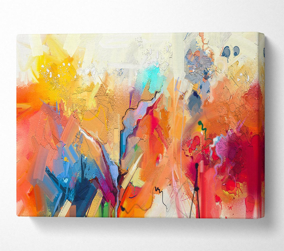  A Canvas Print of Colour Spill Flowers Canvas Print