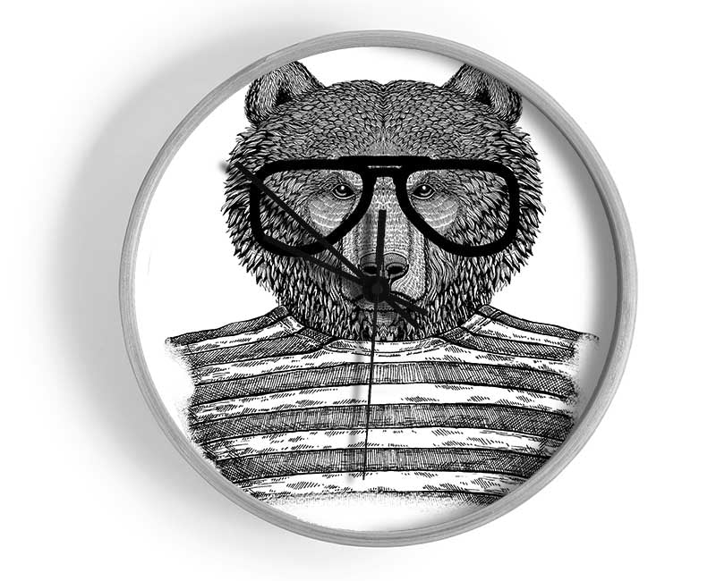 The Bear With Glasses Clock - Wallart-Direct UK