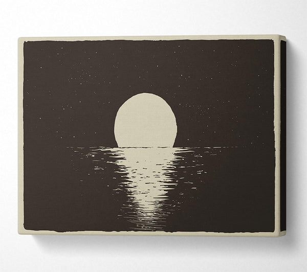  A Canvas Print of The Moon At Night Sea Canvas Print