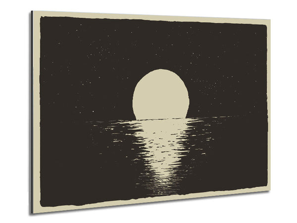 The Moon At Night Sea Metal Print
