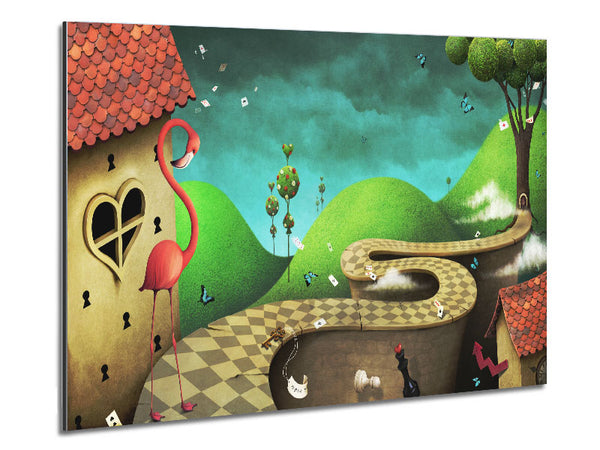 Alice In Wonderland Road Metal Print