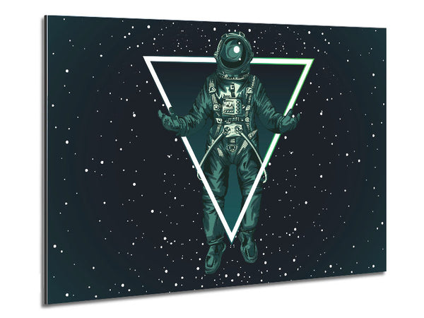 Triangle Space Man Metal Print