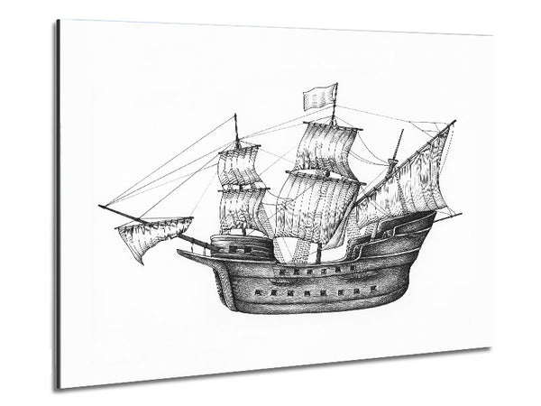 Pirate Ship Ahoy Metal Print