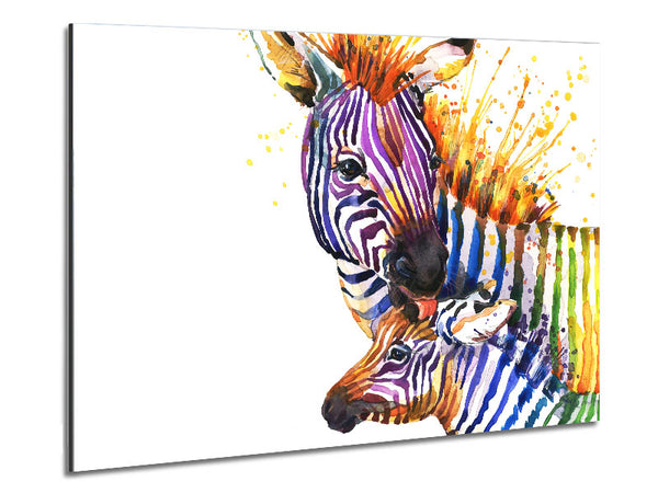 Zebra Paint Splatter Metal Print