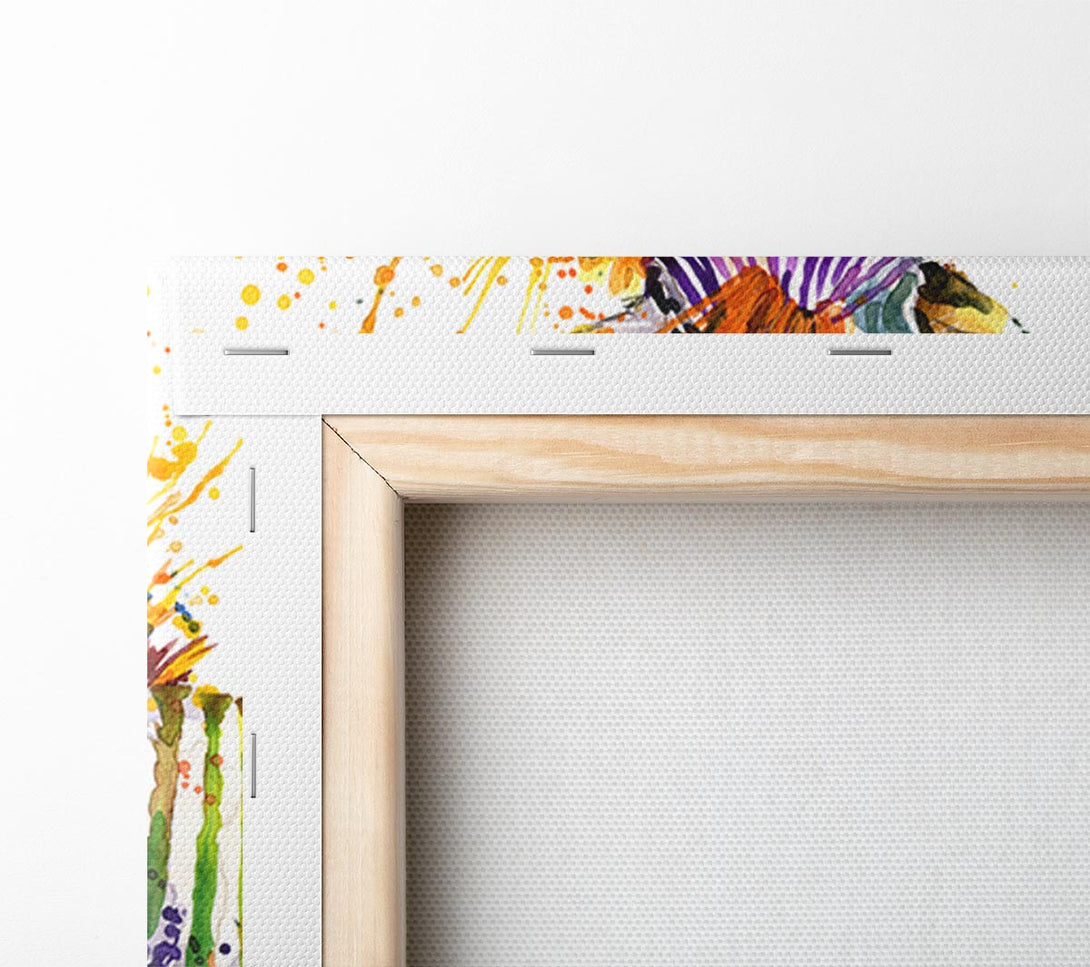  A Canvas Print of Zebra Paint Splatter Canvas Print