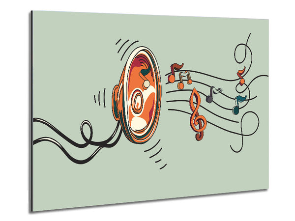 Music Notes Speaker Metal Print