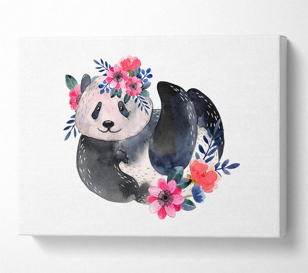  A Canvas Print of Cute Floral Panda Canvas Art