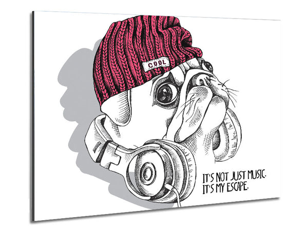 Pug Music Metal Print