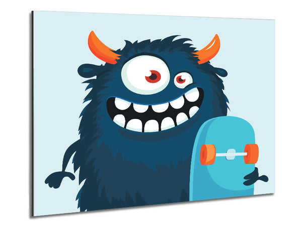 Monster Skateboarder Metal Print