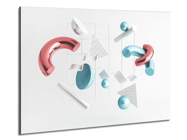 Three Dimensional Shapes Metal Print
