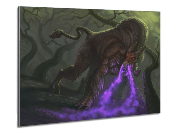 Purple Smoke Breathing Creature Metal Print
