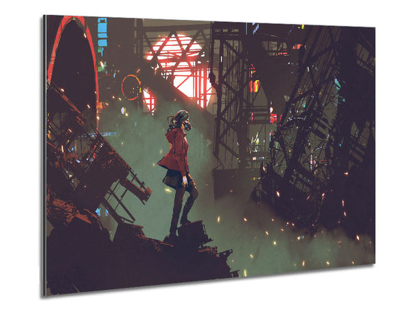 Broken Bridge Future Metal Print