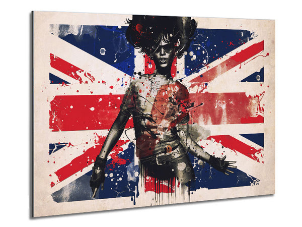 Union Jack Woman Metal Print