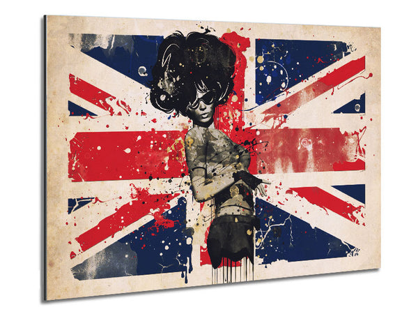 Union Jack Woman Side Metal Print