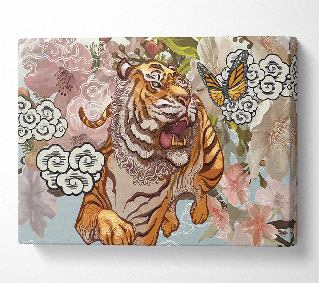 A Canvas Print of The Tiger Floral Canvas Art