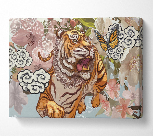  A Canvas Print of The Tiger Floral Canvas Art