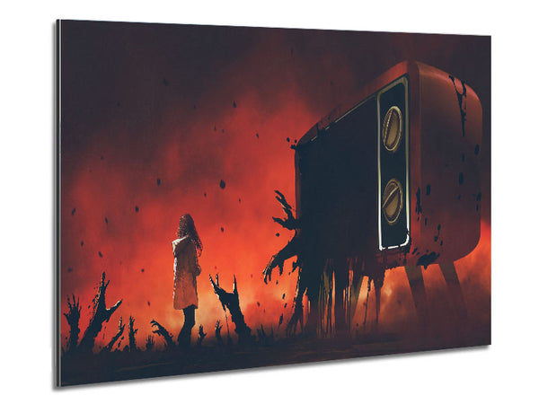 The Walking Tv Horror Metal Print