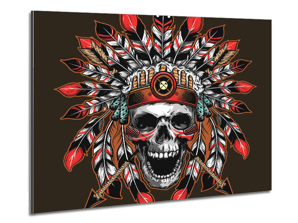 The Skeleton Native Indian Metal Print