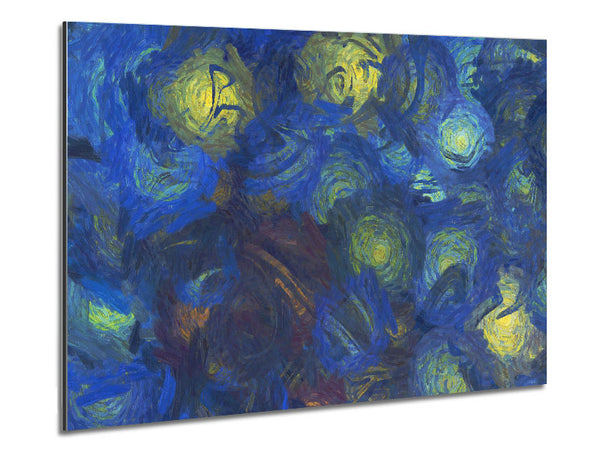 Bright Lights In Blue Metal Print