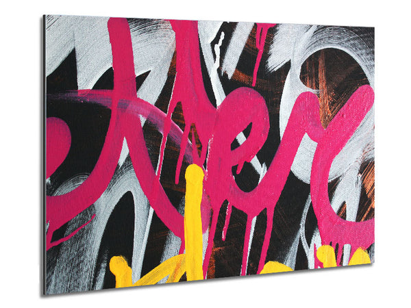 Swirl Of Pink Graffiti Metal Print