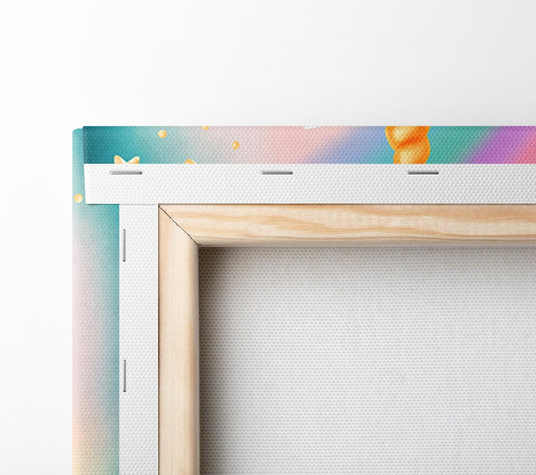  A Canvas Print of Unicorn Rainbow Happy Canvas Print