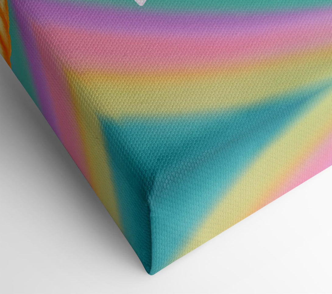  A Canvas Print of Unicorn Rainbow Happy Canvas Print